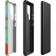 thumbnail image 3 of Étui pour Galaxy S22 Ultra Pro Turquoise et Marbre Orange, iPhone 15 Pro, 3 of 4