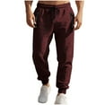 thumbnail image 2 of CHEEREAM Mens Jogger Gym Sweatpants Athletic Jogger Workout Pants for Men Running Track Pants with Zipper Pockets Wine XL, 2 of 9