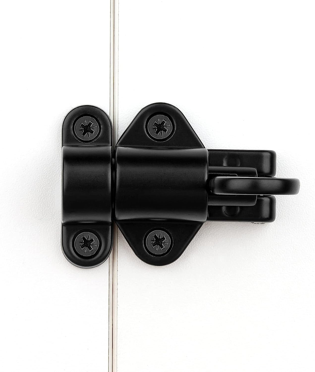 JJEAN-9 Packs Self-Closing LatchesBlack Spring Door LockResilient Bolt Latch Aluminum Alloy Safety Automatic Spring Barrel Door Lock with ScrewsUsed for Wooden DoorWooden Window and Cabinet etc