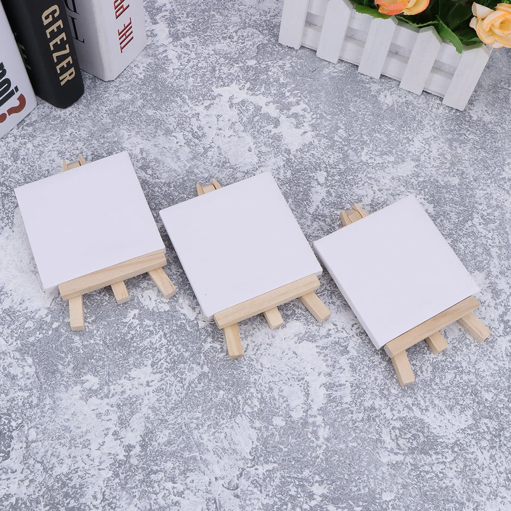 Arborister 18 Mini Canvases Set with Easel for Painting & Crafts