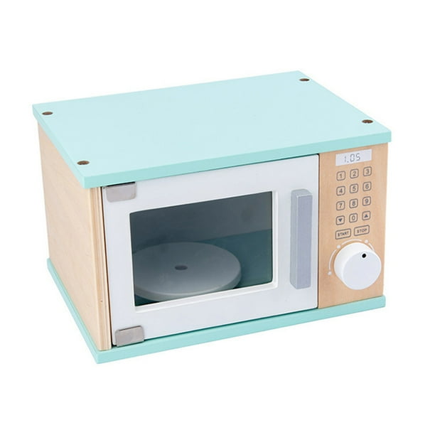 Children Simulation Wooden Pretend Play Kitchen Microwave Oven Toy 