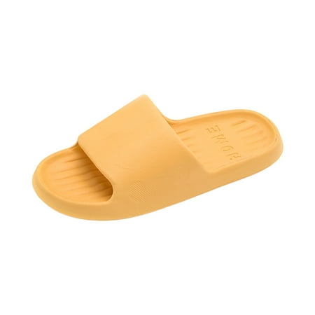 OJSFQUFP Womens Summer Slippers Men and Women Shoes Indoor and Outdoor Home Slippers Fashion Solid Color Lightweight Sandals Bathroom Slippers Women s Slippers Yellow 36