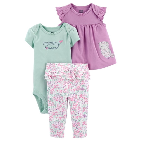 Conjunto de Bebé Child of Mine 3 piezas Rosa 3-6M Estampado Búho