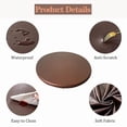 thumbnail image 3 of HOMEIORA 1pc Indoor & Outdoor Tablecloth-Round Tablecloth, Waterproof Polyester Tablecloth, Dining Table Cover with Elastic Edge, 35", Brown, 3 of 7