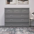 thumbnail image 6 of AFI Northfield Full Wood Murphy Bed Chest with 6" Mattress, Drawer & Charger, Grey, 6 of 21