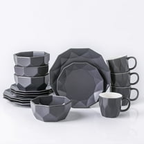 Stone Lain Jamie 16-Piece Dinnerware Set Porcelain, Grey