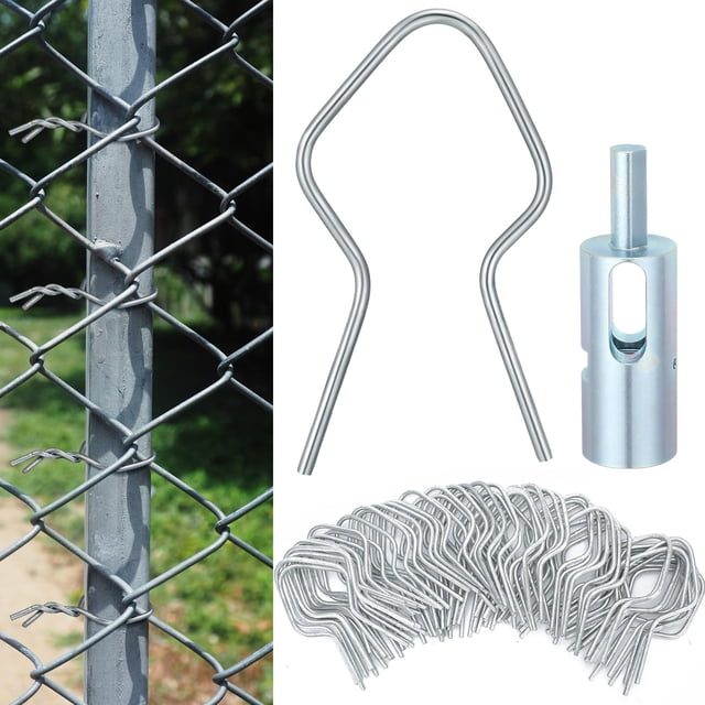 Kit de clips para postes de cerca Hicarer, 500 piezas, acero galvanizado, calibre 11