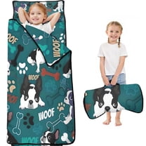 Boston Terrier with Bones and Paws Toddler Nap Mats for Kids Preschool,Sleeping Mat Bag or Kids,Toddler Sleeping Bag,Toddler Nap Mat or Daycare