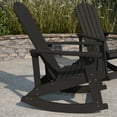 thumbnail image 3 of Merrick Lane All-Weather Polyresin Adirondack Rocking Chairs with Vertical Slats, Black, (Set of 2), 3 of 12