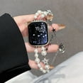thumbnail image 5 of Pearl Beaded Bracelet Band Compatible for iWatch 49mm 46mm 45mm 44mm 42mm, Fashion Chic Star Bracelet Elegant Wristband Cute Watch Strap for iWatch Series 10 9 8 7 6 5 4 SE 3 2 1 Ultra, Silver, 5 of 8