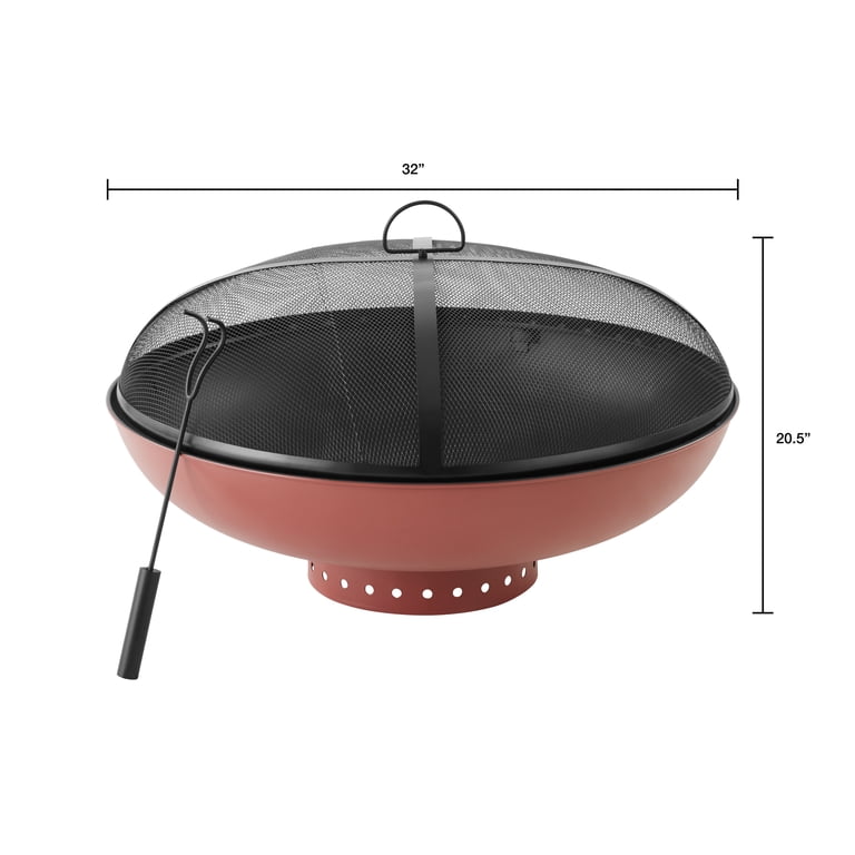 Mainstays 32-Inch Round Wood Fire Pit With Cover photo 6