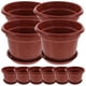 thumbnail image 1 of KAKOWELY 10 macetas de plástico reutilizables para vivero con bandeja., 1 of 5