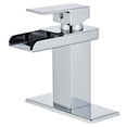 thumbnail image 1 of Wovier Chrome Waterfall Bathroom Sink Faucet with Supply Hose and Plate,Single Handle Single Hole Lavatory Faucet,Basin Mixer Tap Commercial, 1 of 7