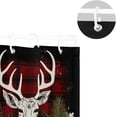 thumbnail image 5 of FREEAMG Christmas Deer Shower Curtain, Waterproof Fabric Shower Curtains with 12 Hooks for Bathroom Hotel Spa Home Decor, 60 x 72 Inch, 5 of 6