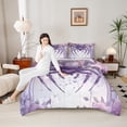 thumbnail image 4 of Feelyou Dreamy Purple Spider Bedding Comforter Set, Romantic Rose Flower Twin Comforter Sets, Couple Anniversary Reversible Bedding Set, Super Cozy Room Decor, 2 Pieces, 4 of 8