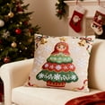 thumbnail image 4 of Cinvoph 18"x18" Embroidered Christmas Throw Pillow Covers Linen Festive Xmas New Year Decorative Pillow Cases for Couch Sofa Bed Chair Living Room Party, Winter Home Decoration, 4 of 6