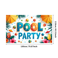 thumbnail image 3 of LUUFILx Pool Party Photography Props Backdrop Beach Summer Outdoor Event Decorations Background Tropical Theme Party Supplies Banner, 3 of 8