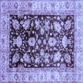 thumbnail image 1 of Ahgly Company Machine Washable Indoor Square Oriental Blue Traditional Area Rugs, 4' Square, 1 of 4