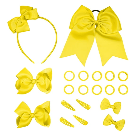 20Pcs Hair Bows Set with Hair Clips,Headbands and Ponytail Holders Multi styled Hair Accessories for Little Teen Girls