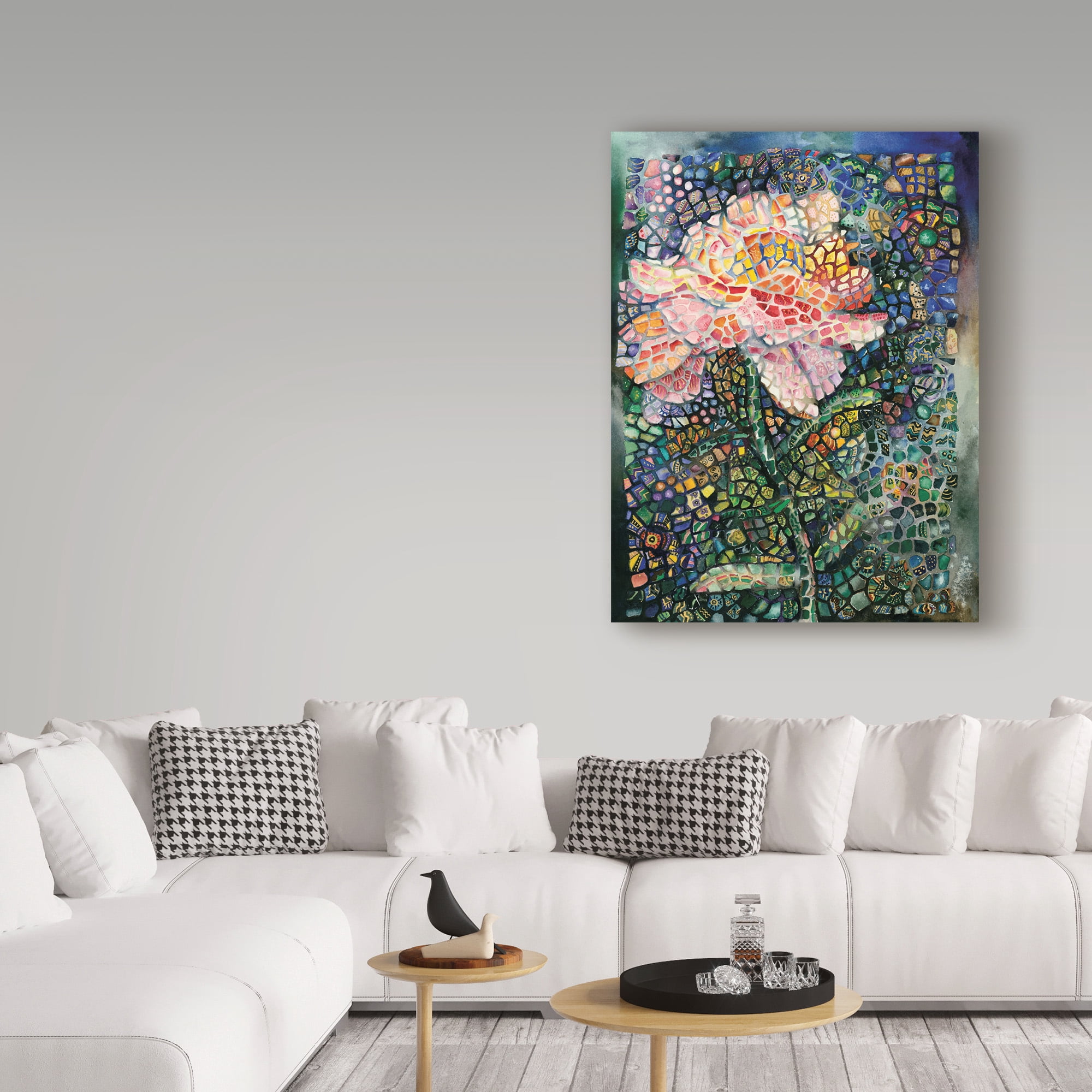 Trademark Fine Art 'Mosaic Flower' Canvas Art by Charlsie Kelly
