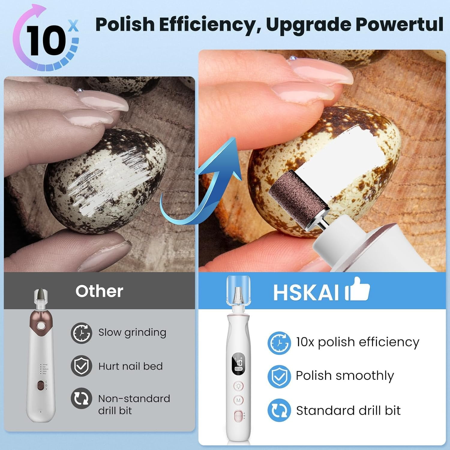 5pcs Nail Drill Electric Nail File - Cordless Professional Nail Filer for Acrylic Gel Nails Thick Toenails, Portable Nail Drill Machine Kit for Manicure Pedicure Nail Dremel Grinder Efile
