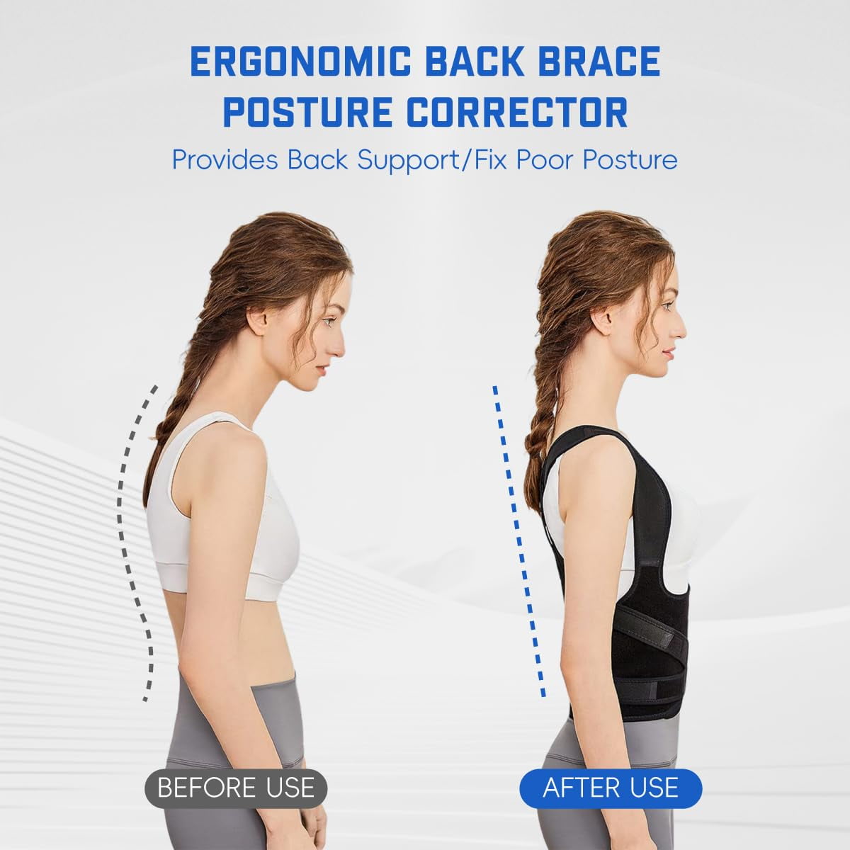 Back Brace Posture Corrector for Women & Men, Adjustable Shoulder Straightener with Full Back Support, Relief for Upper and Lower Back Pain, Scoliosis, Hunchback & Spine Alignment