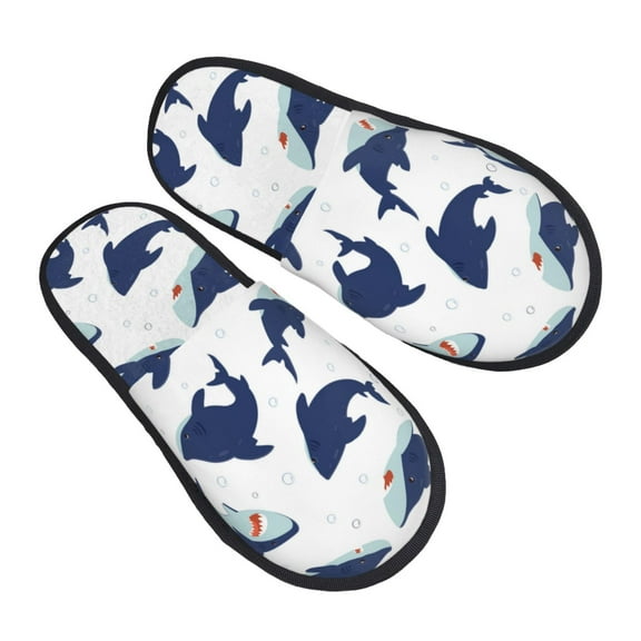 House Slippers for Women Men - Cartoon Funny Cute Shark_B Lightweight House Shoes Fuzzy Slippers, Soft Slip-On Cozy House Slippers for Woman Indoor Outdoor