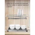thumbnail image 4 of Organizador de platos y utensilios de acero inoxidable para gabinete, modelo DLT-W15-550, color plata, tamaño adaptable de 400mm a 600mm, incluye bandeja para agua, soporte para platos y estante para, 4 of 7