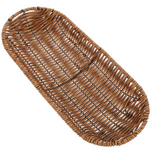 GOOHOCHY 1Set Hand Woven Basket Oval Rectangle Shape Rustic Simple Style for General Users