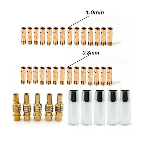 

Goodhd 38pcs MB15 MIG Welding Torch Consumables Holder Conical Gas Nozzle Contact Tips
