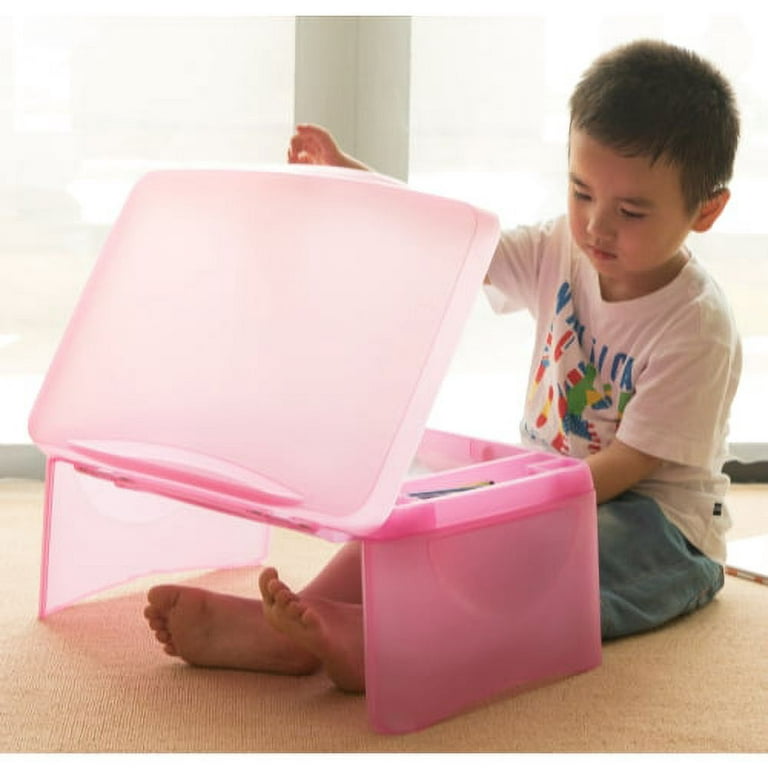 Basicwise Kids Lap Desk Tray & Portable Activity Table Pink