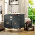 thumbnail image 2 of Posh Living Aubree 1-Drawer Nightstand with Corner Brackets in Gray/Chrome, 2 of 9