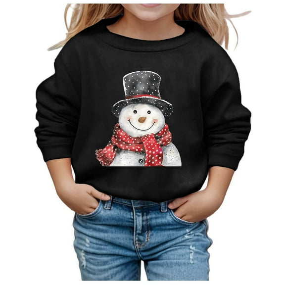 Boy Girl Christmas Sweatshirt,Christmas Snowman Graphic Oversized Sweatshirts Long Sleeve Pullover Tops Crewneck Sweatshirt Xmas Christmas Sweatshirt 13-14 Years