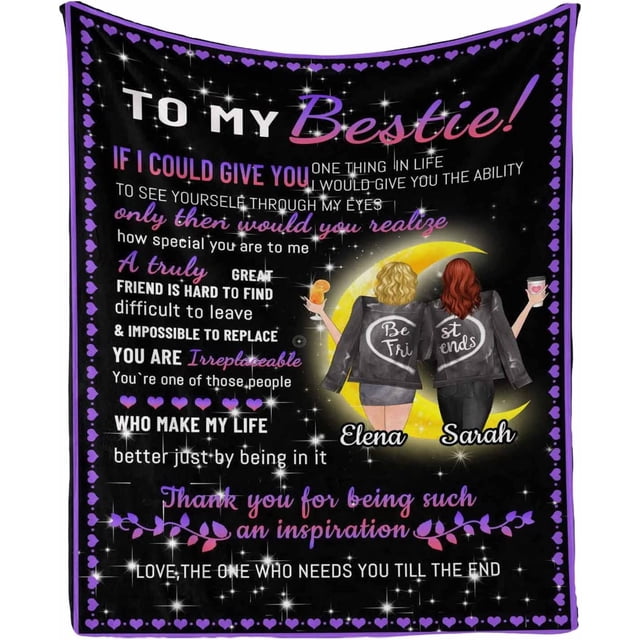 LHSHID Bestie Blanket Gift Sister Birthday Gifts from Sister Friendship Gifts for Big Sister Women Best Friend Besties Teen Girls BFF Throw Blankets for Christmas