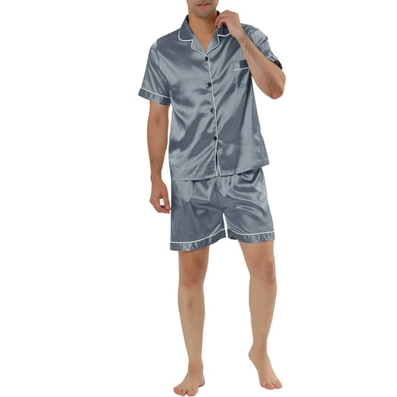 Lars Amadeus Men's Short Sleeve Top and Pants Pajama Sets