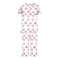 thumbnail image 4 of BiZtdJrK Womens Two Piece Sets Casual Pleated Short Sleeve Shirts and Capris Pajamas Lounge Set Trendy Polka Dot Print Sleepwear Suits with Pockets Ofertas Flash Pink XXL, 4 of 7