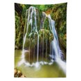 thumbnail image 3 of Ambesonne Scenery Tablecloth Rectangular Table Cover, Botanic Plants in Lake, 60"x84", White and Green, 3 of 4