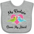 thumbnail image 3 of Inktastic Budgie Parakeet Budgerigar Pet Girls Baby Bib, 3 of 4