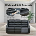 thumbnail image 5 of Leather Recliner Sofa Set, Living Room Furniture Set, Leather Reclining Sofa Recliner Couch Set for Office Home(Sofa+Loveseat,Black), 5 of 5