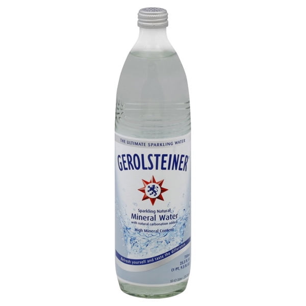 Gerolsteiner Sparkling Natural Mineral Water 25.3 oz Glass Bottles Pack of 15 by