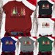thumbnail image 2 of Gibobby Tops navideños para Mujer Camiseta de manga corta con manga raglán y estampado navideño para mujer(Blanco,M), 2 of 3