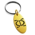 thumbnail image 1 of Stainless Steel Ancient Tribal Perseverance Rune Engraved Small Oval Charm Keychain Keyring, 1 of 1
