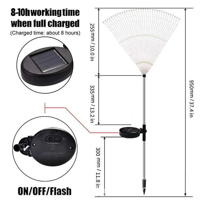 Fountwell Solar Fireworks Lights 200 LED – Waterproof Garden Fairy Light for Outdoor Patio Backyard Party Decor
