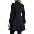 thumbnail image 3 of Abrigo de Invierno A-Line de INSPIRE CHIC para Mujeres, Manga Larga, Cierre de Botón Simple, Faldón Peplum, Abrigo Largo M Azul Oscuro, 3 of 6