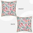 thumbnail image 3 of Fotbe Flower Leaves Pattern Velvet Decorative Throw Pillow Covers with Elegant Piping, Soft Plush Cushion Cover for Sofa, Bed, Car, Office-16"x16", 3 of 8