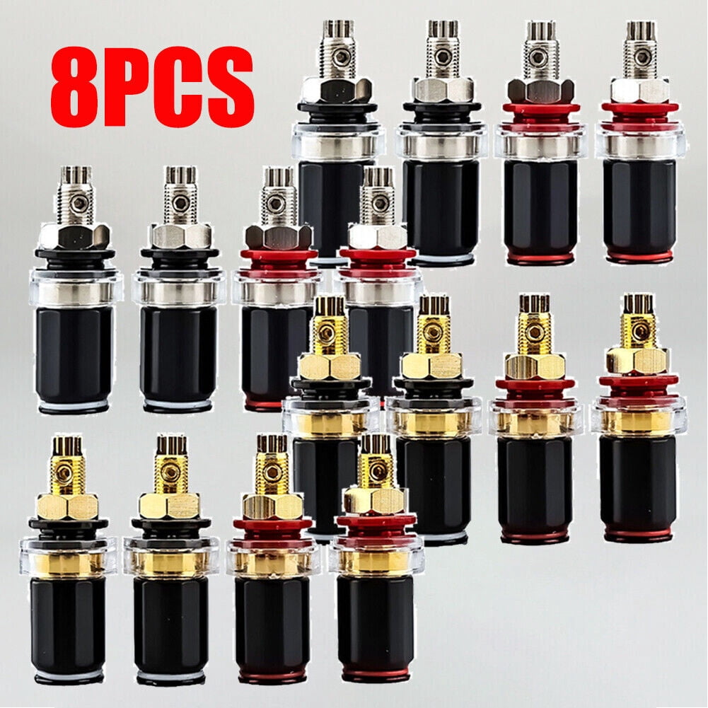 8Pcs Rhodium Plated HiFi Amplifier Speaker Binding Post Socket Female Terminal