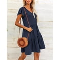thumbnail image 4 of Zeagoo Short Sleeve Tiered Swing Dress with Pockets Summer Casual Ruffled Dress Cap Sleeve Dresses Flowy Beach Dress, 4 of 6