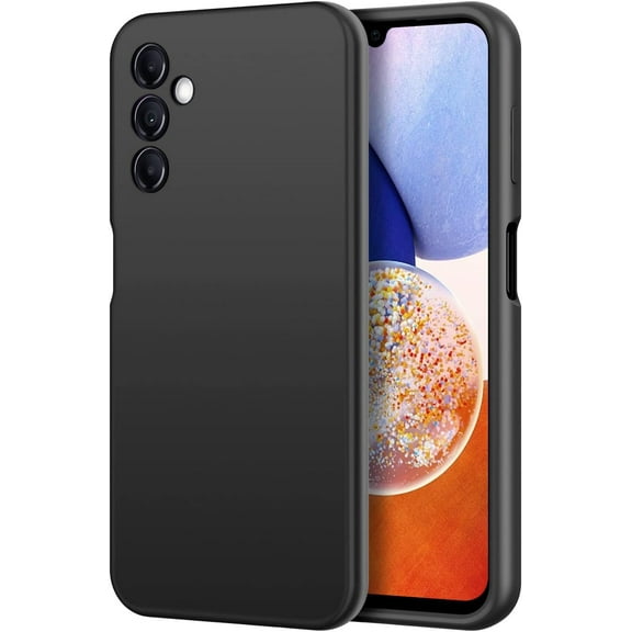 Slim case for Galaxy A14 5G Case, Liquid Silicone Case for Samsung Galaxy A14 5G 2023 (6.6 inch) Shockproof Protective Soft Silicone Rubber, Black