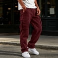 thumbnail image 2 of TOMVIGX Cargo Pants for Men Drawstring Casual Baggy Sweatpants Elastic Waist Workout Pants Athletic Straight Leg Trousers Hiking Work Pants, 2 of 8