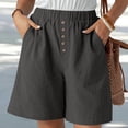 thumbnail image 2 of FNFYFH Clearance Womens Training Loose Fit Solid Color Summer Workout Shorts Breathable Gym Shorts，Dark Gray, 2 of 9